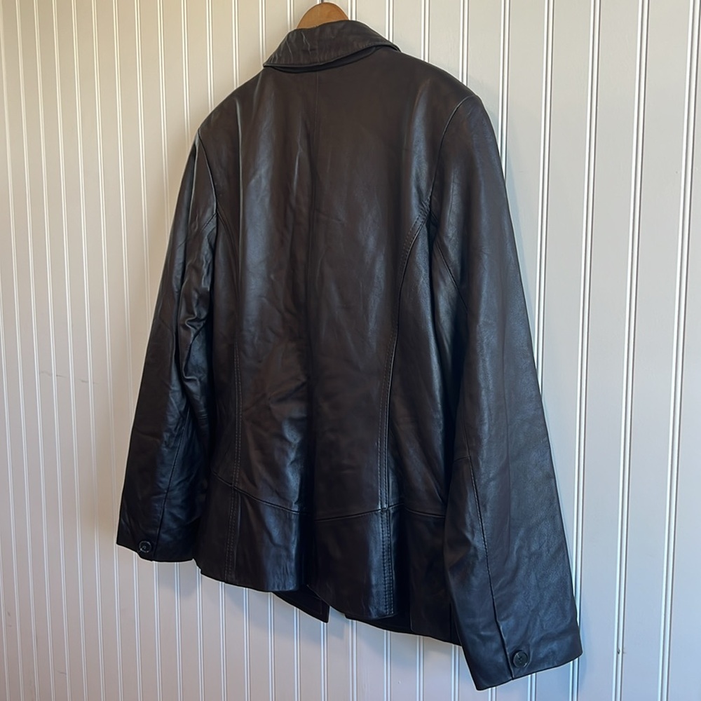 Jaclyn Smith Dark Leather Jacket buttery soft‎ women medium vintage - Picture 7 of 12